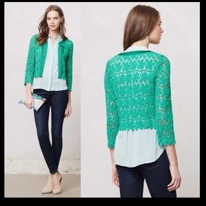 Anthro Elevenses Floral Lacebloom Jacket NWT